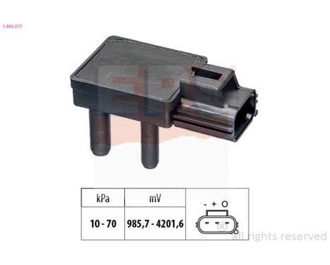 Sensor, exhaust pressure Made in Italy - OE Equivalent 1.993.277 EPS Facet
