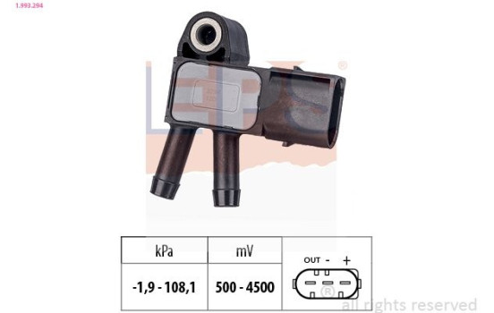 Sensor, exhaust pressure Made in Italy - OE Equivalent 1.993.294 EPS Facet
