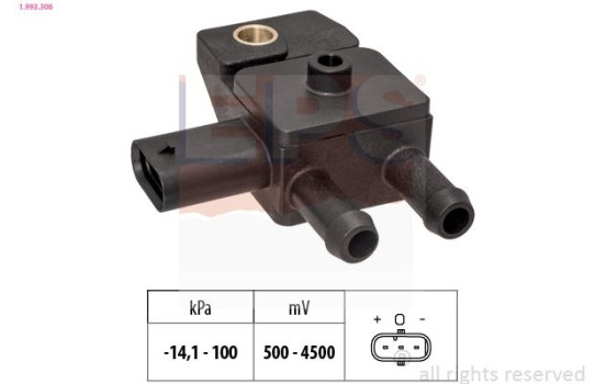 Sensor, exhaust pressure Made in Italy - OE Equivalent 1.993.306 EPS Facet