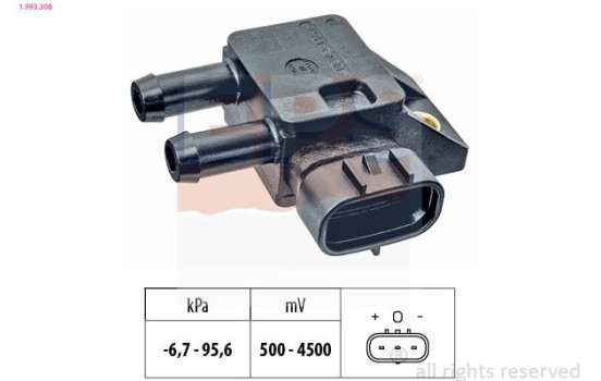 Sensor, exhaust pressure Made in Italy - OE Equivalent 1.993.308 EPS Facet