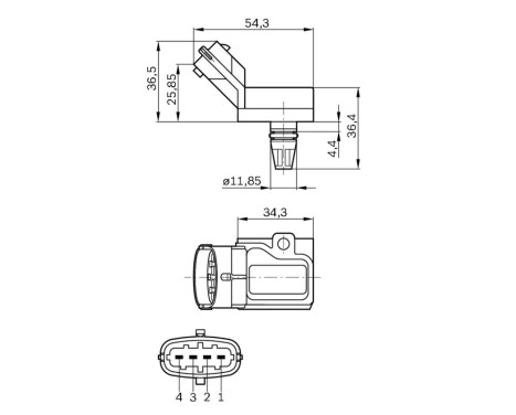 Sensor, intake manifold pressure DS-S2-TF Bosch, Image 7