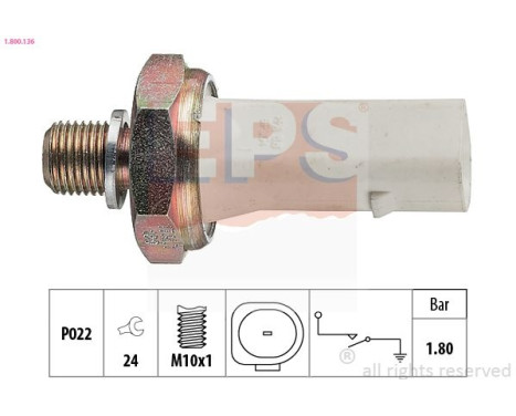 Oil pressure sensor 1.800.136 EPS Facet