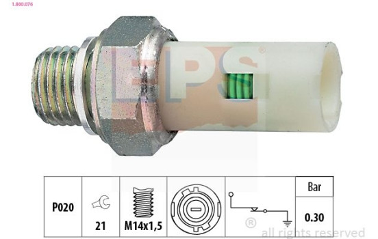Oil Pressure Switch Made in Italy - OE Equivalent 1.800.076 EPS Facet