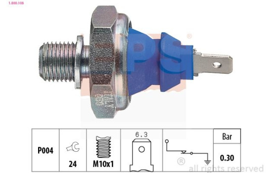 Oil Pressure Switch Made in Italy - OE Equivalent 1.800.108 EPS Facet