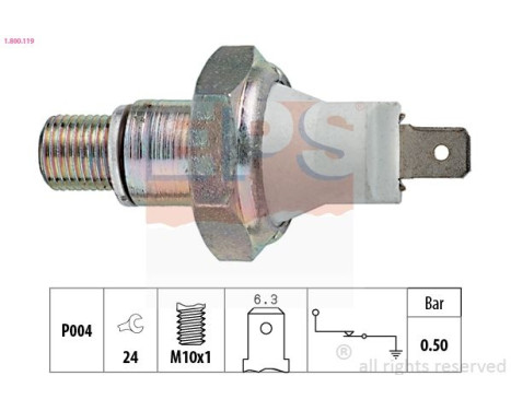 Oil Pressure Switch Made in Italy - OE Equivalent 1.800.119 EPS Facet