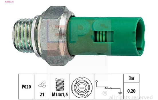 Oil Pressure Switch Made in Italy - OE Equivalent 1.800.131 EPS Facet