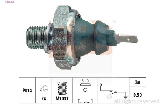 Oil Pressure Switch Made in Italy - OE Equivalent 1.800.138 EPS Facet