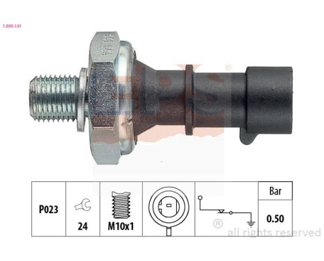Oil Pressure Switch Made in Italy - OE Equivalent 1.800.141 EPS Facet