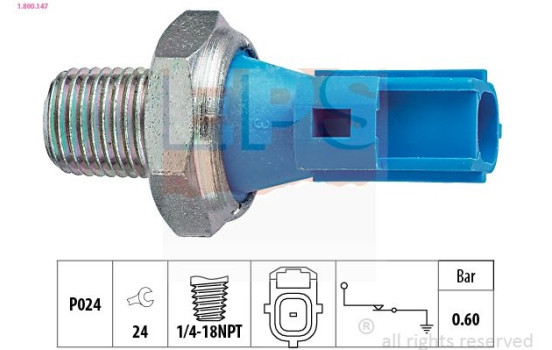 Oil Pressure Switch Made in Italy - OE Equivalent 1.800.147 EPS Facet