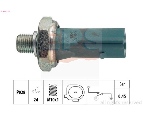 Oil Pressure Switch Made in Italy - OE Equivalent 1.800.174 EPS Facet