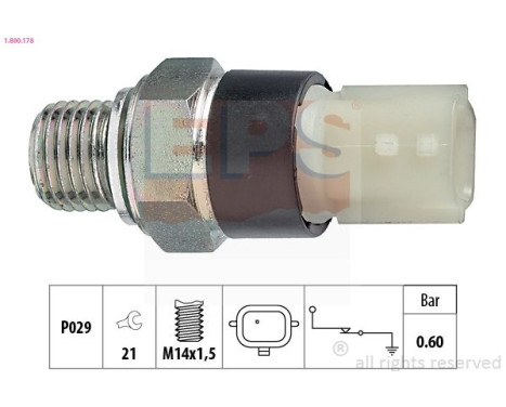 Oil Pressure Switch Made in Italy - OE Equivalent 1.800.178 EPS Facet