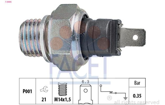 Oil Pressure Switch Made in Italy - OE Equivalent