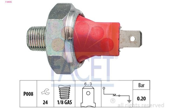 Oil Pressure Switch Made in Italy - OE Equivalent