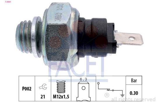 Oil Pressure Switch Made in Italy - OE Equivalent