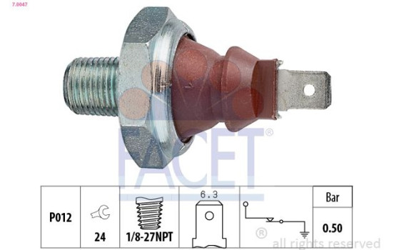 Oil Pressure Switch Made in Italy - OE Equivalent