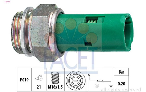 Oil Pressure Switch Made in Italy - OE Equivalent