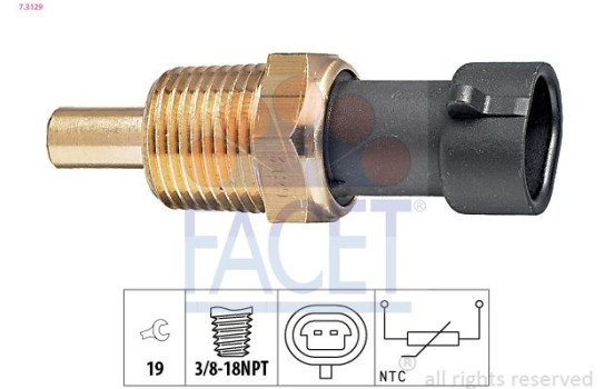 Sensor, oil temperature Made in Italy - OE Equivalent 7.3129 Facet