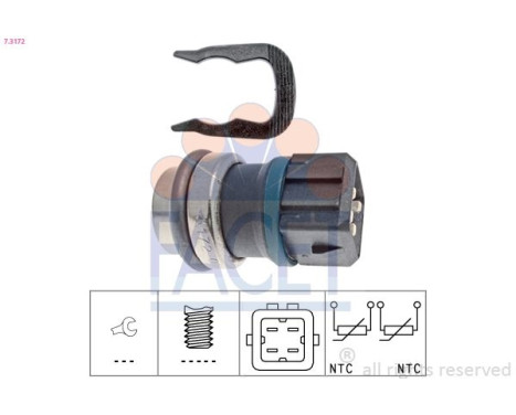 Sensor, oil temperature Made in Italy - OE Equivalent 7.3172 Facet
