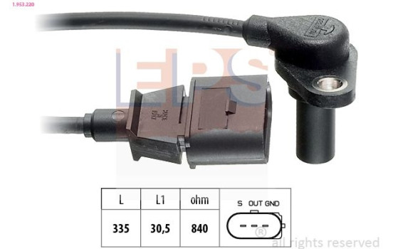 RPM Sensor, automatic transmission Made in Italy - OE Equivalent 1.953.220 EPS Facet