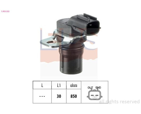 RPM Sensor, automatic transmission Made in Italy - OE Equivalent 1.953.322 EPS Facet