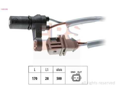 RPM Sensor, automatic transmission Made in Italy - OE Equivalent 1.953.392 EPS Facet