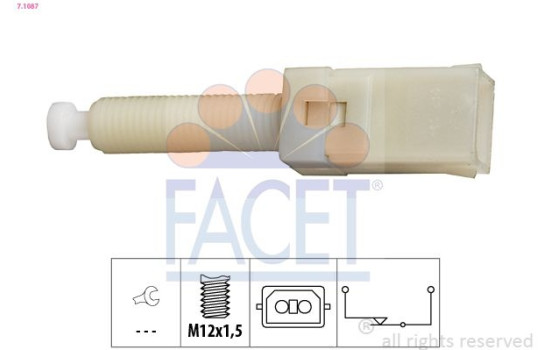 Brake Light Switch Made in Italy - OE Equivalent 7.1087 Facet