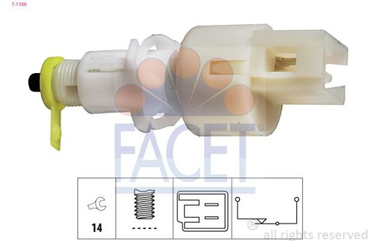 Brake Light Switch Made in Italy - OE Equivalent 7.1108 Facet