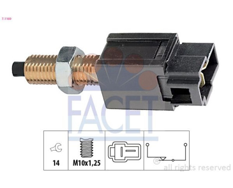 Brake Light Switch Made in Italy - OE Equivalent 7.1169 Facet