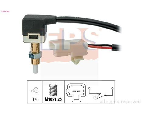 Switch, clutch control (cruise control) Made in Italy - OE Equivalent 1.810.302 EPS Facet