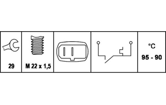 Temperature Switch, radiator fan 6ZT 007 801-001 Hella, Image 2
