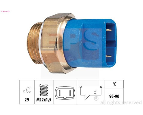 Temperature Switch, radiator fan Made in Italy - OE Equivalent 1.850.032 EPS Facet