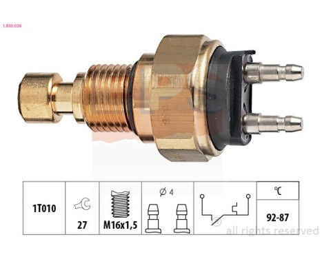 Temperature Switch, radiator fan Made in Italy - OE Equivalent 1.850.036 EPS Facet