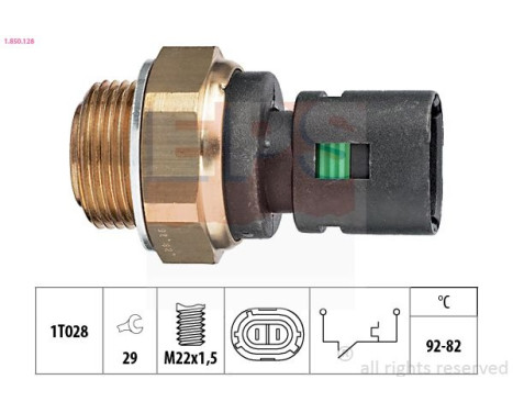 Temperature Switch, radiator fan Made in Italy - OE Equivalent 1.850.128 EPS Facet