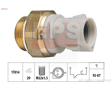 Temperature Switch, radiator fan Made in Italy - OE Equivalent 1.850.129 EPS Facet