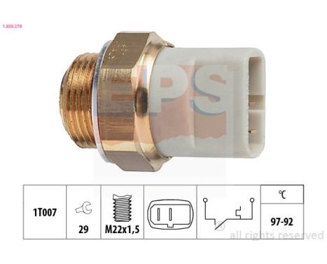 Temperature Switch, radiator fan Made in Italy - OE Equivalent 1.850.279 EPS Facet