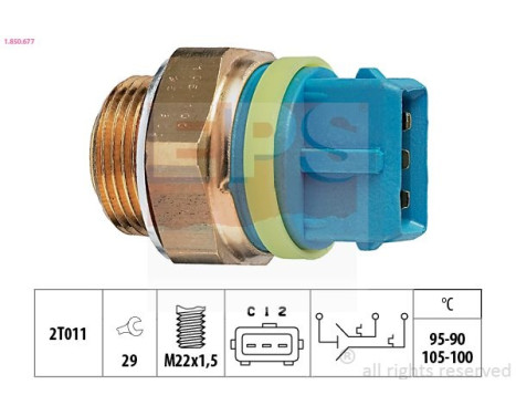 Temperature Switch, radiator fan Made in Italy - OE Equivalent 1.850.677 EPS Facet