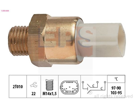 Temperature Switch, radiator fan Made in Italy - OE Equivalent 1.850.684 EPS Facet