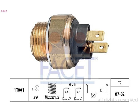 Temperature Switch, radiator fan Made in Italy - OE Equivalent 7.5017 Facet