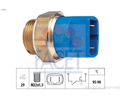 Temperature Switch, radiator fan Made in Italy - OE Equivalent 7.5032 Facet