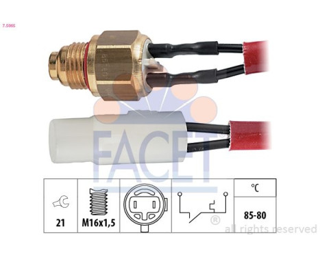 Temperature Switch, radiator fan Made in Italy - OE Equivalent 7.5065 Facet