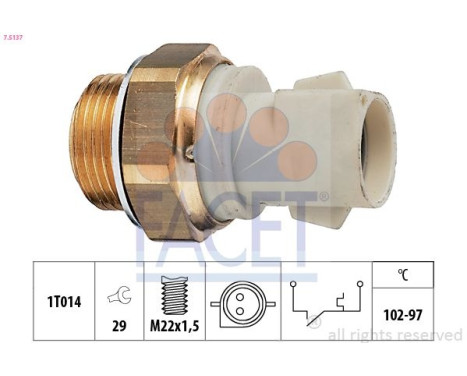 Temperature Switch, radiator fan Made in Italy - OE Equivalent 7.5137 Facet