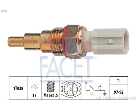 Temperature Switch, radiator fan Made in Italy - OE Equivalent 7.5189 Facet