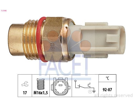 Temperature Switch, radiator fan Made in Italy - OE Equivalent 7.5198 Facet