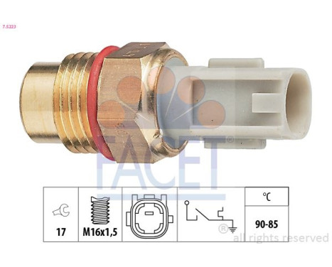 Temperature Switch, radiator fan Made in Italy - OE Equivalent 7.5223 Facet