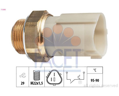 Temperature Switch, radiator fan Made in Italy - OE Equivalent 7.5262 Facet