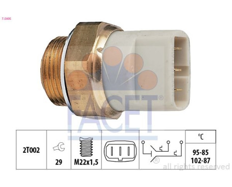 Temperature Switch, radiator fan Made in Italy - OE Equivalent 7.5605 Facet
