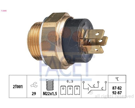 Temperature Switch, radiator fan Made in Italy - OE Equivalent 7.5606 Facet
