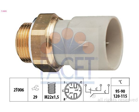 Temperature Switch, radiator fan Made in Italy - OE Equivalent 7.5655 Facet