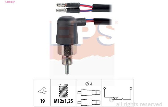 Switch, reverse light Made in Italy - OE Equivalent 1.860.047 EPS Facet