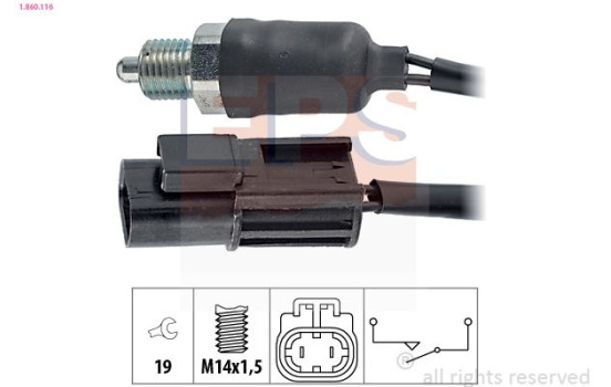 Switch, reverse light Made in Italy - OE Equivalent 1.860.116 EPS Facet